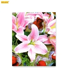 Пакет подарочный Розовые Лилии (М) 18 х 23 х 10