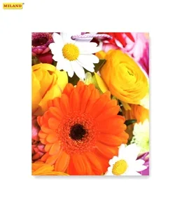 Пакет подарочный Весенний букет (М) 18 х 23 х 10