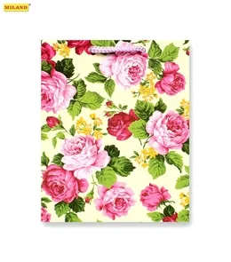 Пакет подарочный Цветочный узор (М) 18 х 23 х 10