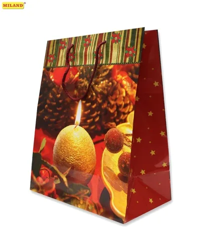 Пакет подарочный Новогодняя свеча (L) 12 шт