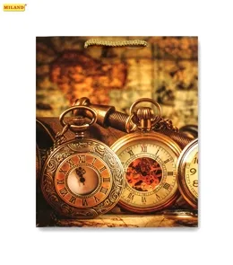 Пакет подарочный Старинные часы (L) 26 х 33 х 14