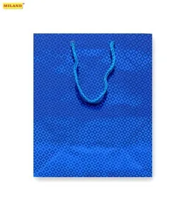 Пакет подарочный Синие ромбы (М) 18 х 23 х 10