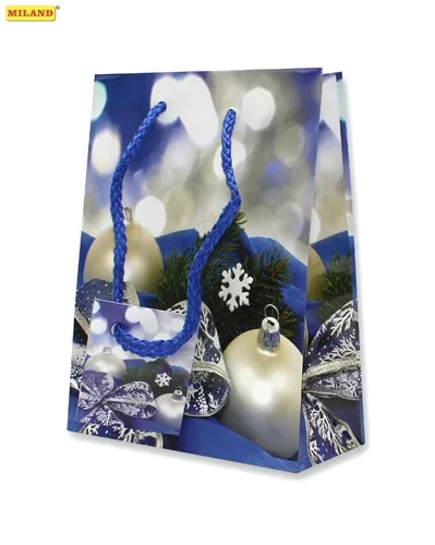 Пакет подарочный Новогодняя атрибутика (S) 12 шт