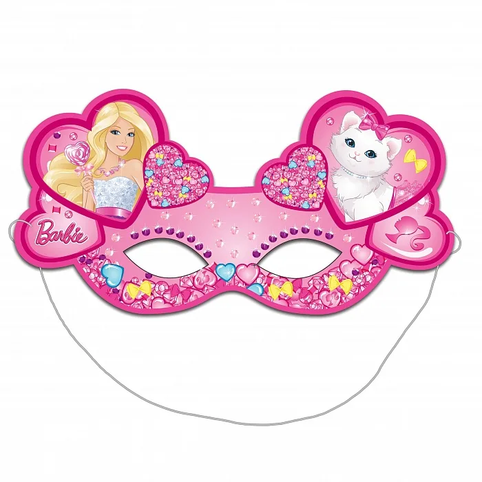 Маска бумажная (6 шт.) "Барби"