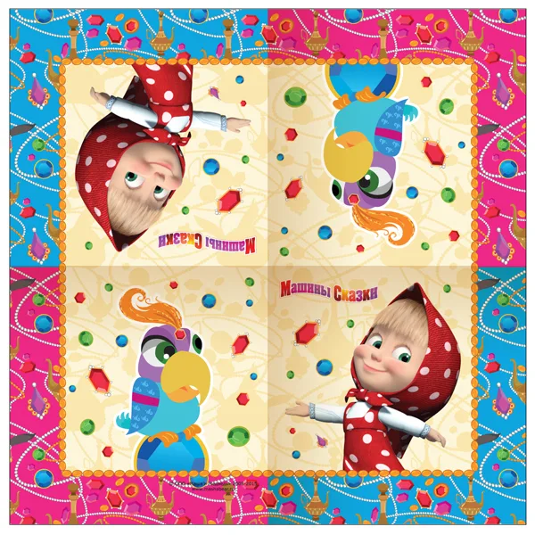 Салфетки 33*33см, (16 шт.) "Машины сказки"