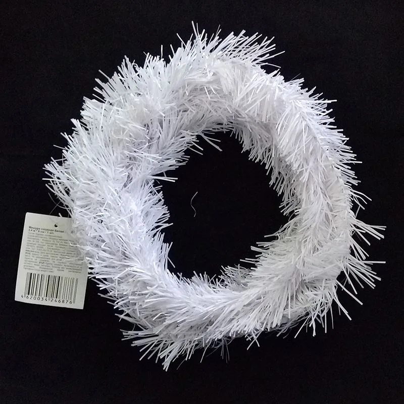 Мишура хвойная Белая/5,4 м*8см/ 1 шт./(Китай)