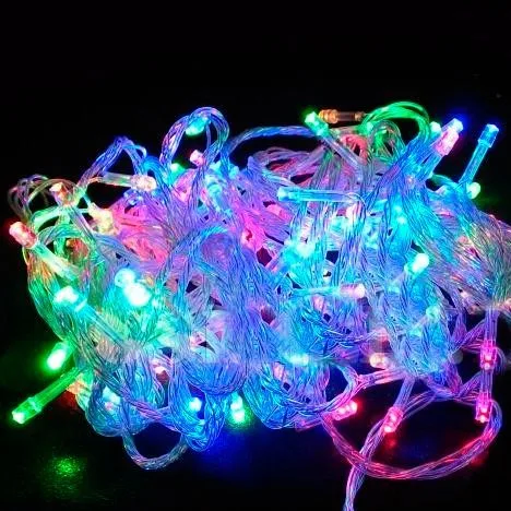 Светодиодная гирлянда 8 режимов / 200 разноцветных светодиодов на прозрачном проводе/20 м