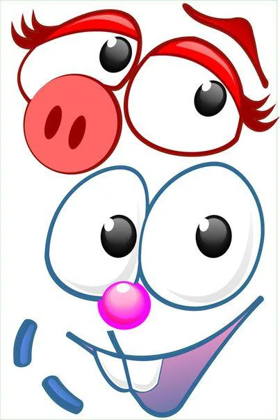 Наклейки "Поросенок и заяц" / 2 компл. на листе / (Россия)