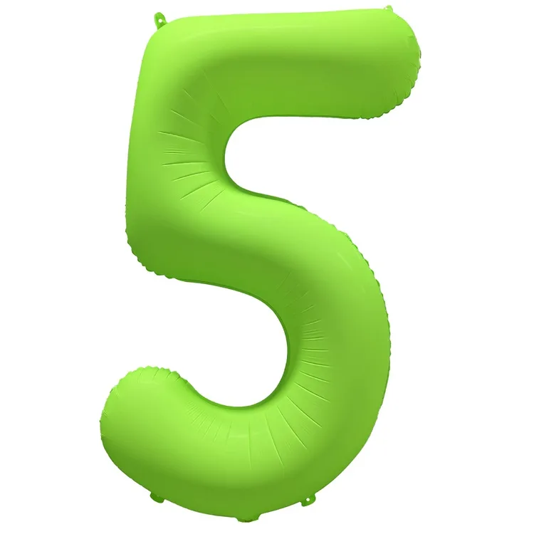 К 40"/102см Цифра "5" Неон Green /1 шт./(Китай)