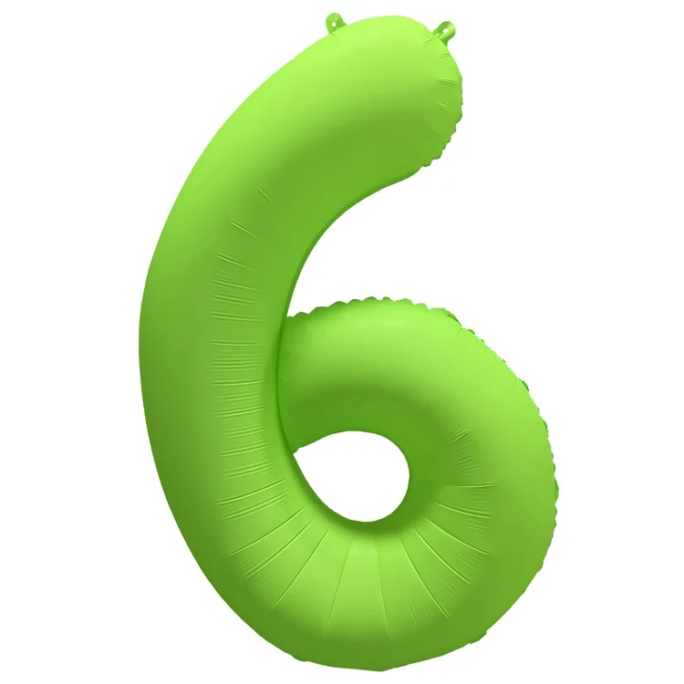 К 40"/102см Цифра "6" Неон Green /1 шт./(Китай)