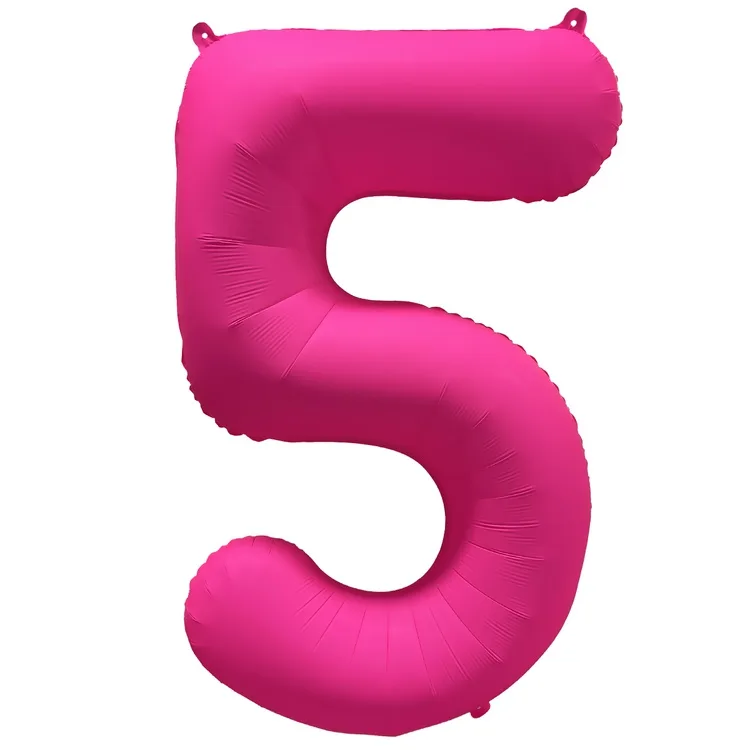 К 40"/102см Цифра "5" Неон Pink /1 шт./(Китай)