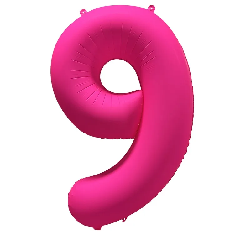 К 40"/102см Цифра "9" Неон Pink /1 шт./(Китай)