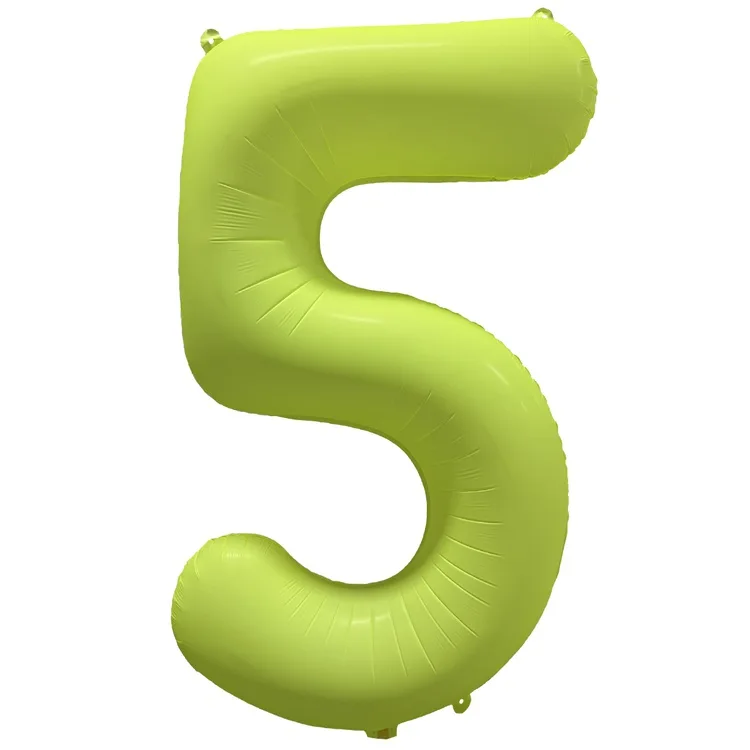 К 40"/102см Цифра "5" Неон Yellow /1 шт./(Китай)