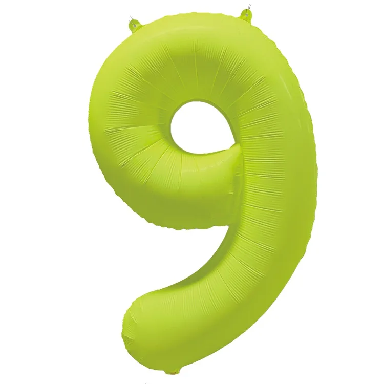 К 40"/102см Цифра "9" Неон Yellow /1 шт./(Китай)