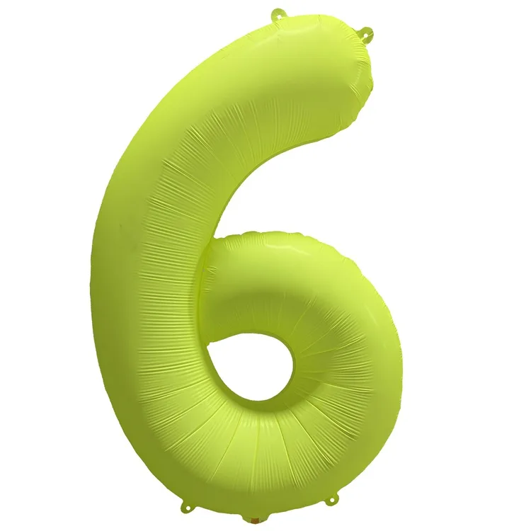 К 40"/102см Цифра "6" Неон Yellow /1 шт./(Китай)