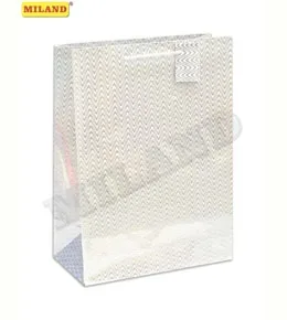 Пакет подарочный Серебристая волна (L-голография) 26 х 33 х 14