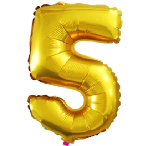 F 16"/41 см  Цифры "5" Золото / 1 шт. / Китай