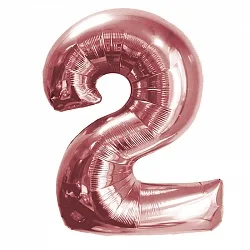 F 40"/102 см Цифра "2", Розовое Золото/ 1 шт /(Китай)