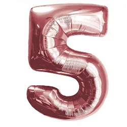 F 40"/102 см Цифра "5", Розовое Золото/ 1 шт /(Китай)