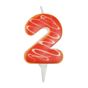 Свеча Цифра "2" Пончик, 6 см./1 шт.