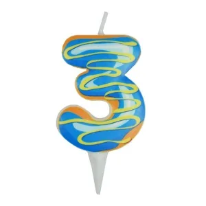 Свеча Цифра "3" Пончик, 6 см./1 шт.