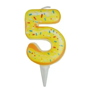 Свеча Цифра "5" Пончик, 6 см./1 шт.