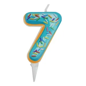Свеча Цифра "7" Пончик, 6 см./1 шт.