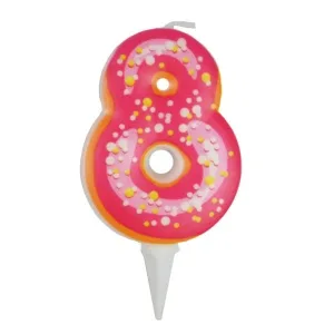 Свеча Цифра "8" Пончик, 6 см./1 шт.