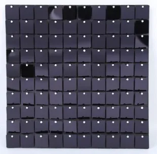 Декоративная панель Пайетки, 30*30 см, Черный, Металлик, 1 шт.