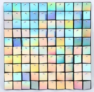 Декоративная панель Пайетки, 30*30 см, Перламутр, Голография, 1 шт.