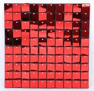 Декоративная панель Пайетки, 30*30 см, Красный, Металлик, 1 шт.