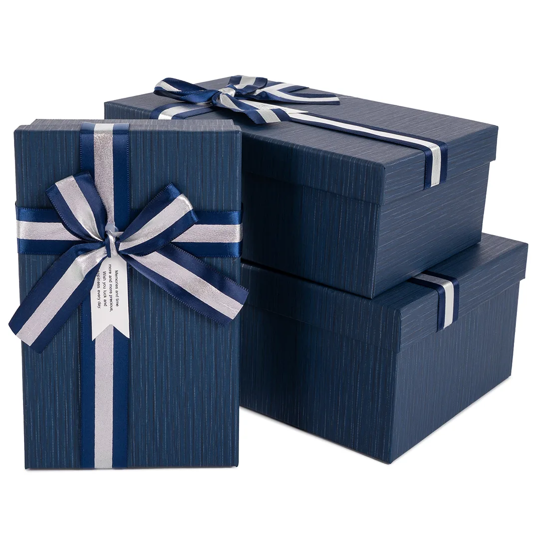 Набор коробок Элегант, Темно-синий, 23*16*9,5 см, 3 шт. в упак.