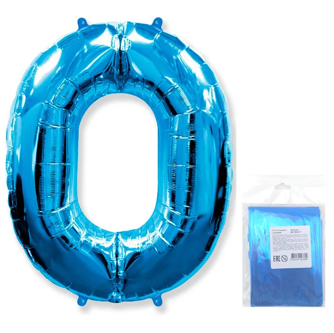 И 40"/102см Цифра "0", Синий, в упаковке / 1 шт (Испания)
