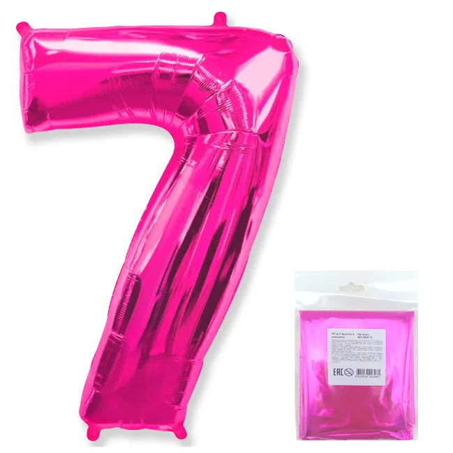 И 40"/102см Цифра "7", Фуксия, в упаковке / 1 шт (Испания)