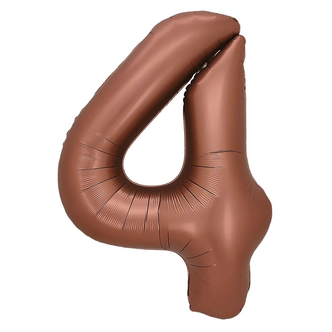 F 32"/81см Цифра, 4 Шоколадный, 1 шт. в уп.,(Китай)