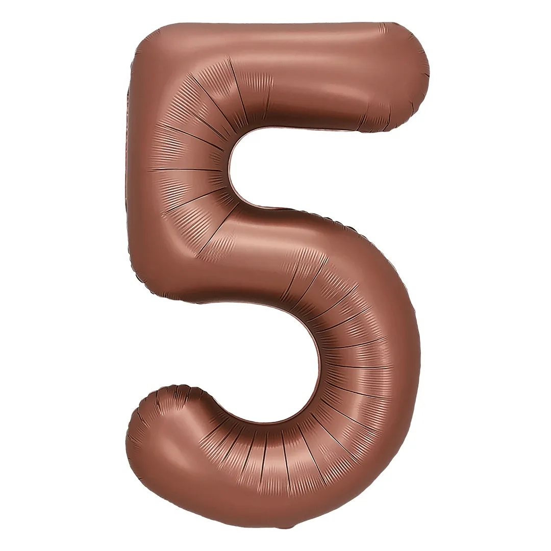 F 32"/81см Цифра, 5 Шоколадный, 1 шт. в уп.,(Китай)