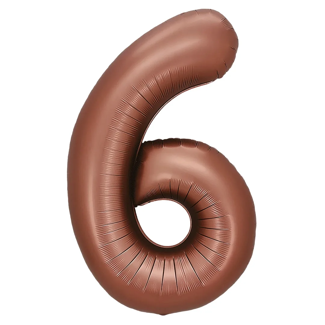 F 32"/81см Цифра, 6 Шоколадный, 1 шт. в уп.,(Китай)