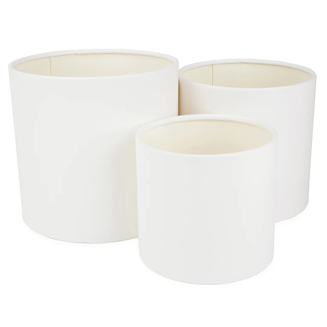 Набор коробок Цилиндр (б/к), Слоновая кость, 21*21 см, 3 шт. в упак.