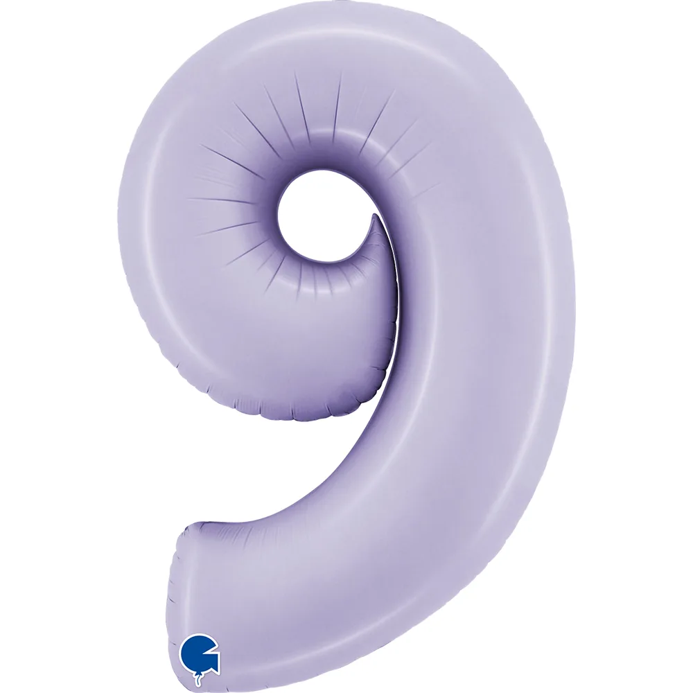 G 40"/102см Цифра, 9, Сиреневый, Сатин, 1 шт. в уп.(Италия)