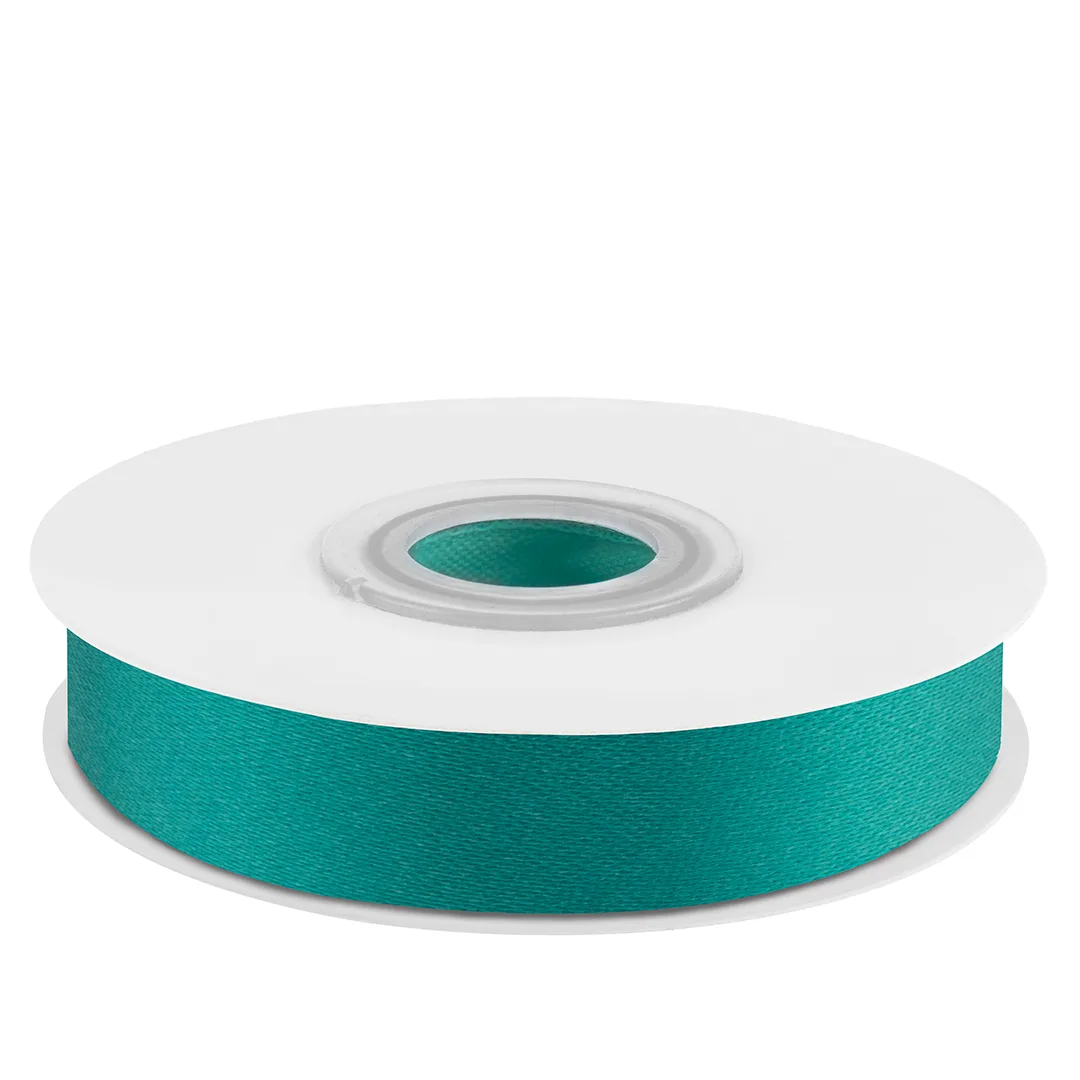 Лента атласная (1,2 см*22,85 м) Карибский голубой, 1 шт.