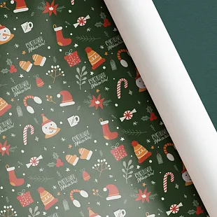 Бумага подарочная "Счастливого Нового Года" 70*100см/10 шт.