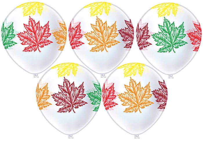 Б 12"/30см Кристалл шелк рис. 5ст. Листья! 5 дизайнов /25 шт./(Таиланд)