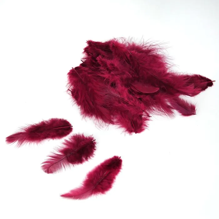 Перья цветные 8-10см бордовые (30 шт./уп.)