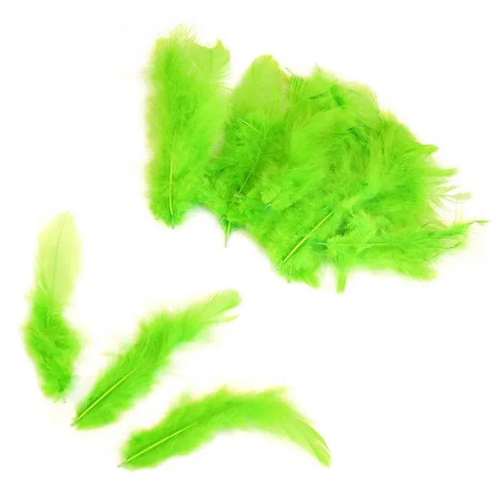 Перья цветные 8-10см салатовые (30 шт./уп.)