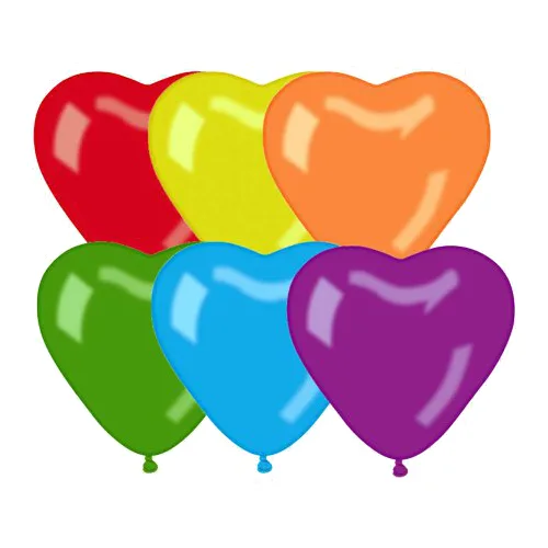 Б 12"/30см Сердце Пастель Ассорти /100 шт./ (Таиланд)