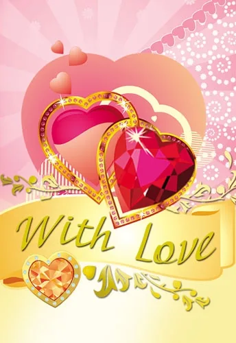 Мини открытка With love 112х83  (20 шт.)