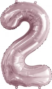 F 34"/86см Цифра, 2, Slim, Светло-розовый, 1 шт. в упак. (Китай)
