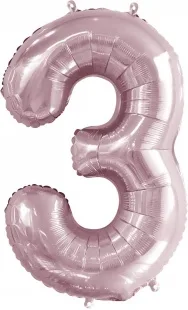 F 34"/86см Цифра, 3, Slim, Светло-розовый, 1 шт. в упак. (Китай)