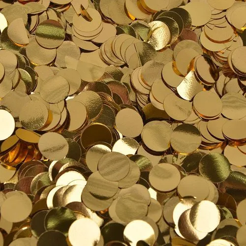 Конфетти фольга Круги 1 см золото (50 гр/уп.) (для шаров)