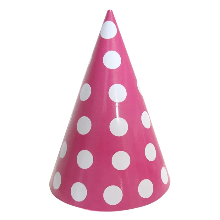 Колпаки "Горох" Белый на розовом/ набор 6 шт./